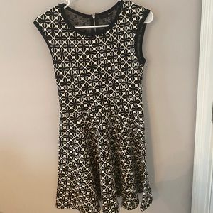 AQUA black and white floral dress medium